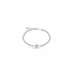 Bratara cu perle Alb - Argintiu - Alb - Argintiu - 17+3 CM imagine
