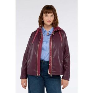 Jacheta din piele sintetica cu model 3-in-1 - Visiniu imagine