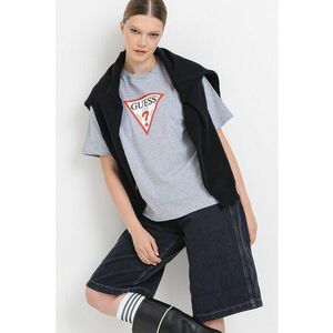 Tricou lejer cu decolteu la baza gatului - Rosu/Alb/Gri melange imagine