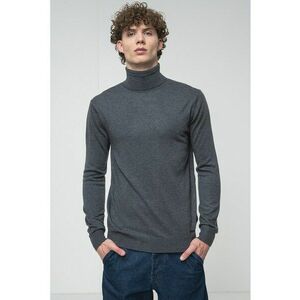 Pulover din amestec de lana cu guler inalt - Gri inchis melange imagine