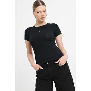 Tricou cambrat cu logo - Negru imagine