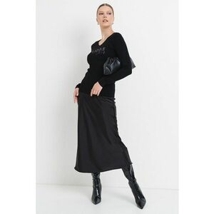 Pulover cu broderie logo si strasuri - Negru imagine