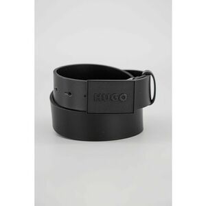 Curea de piele cu logo - Negru imagine