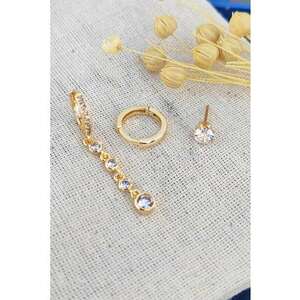 Set de cercei - 3 piese - Auriu imagine