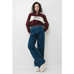 Bluza crop de trening cu croiala supradimensionata si fermoar scurt - Alb/Violet tyrian imagine
