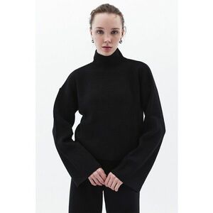 Pulover uni cu guler inalt - Negru imagine