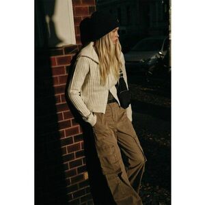 Pulover cu fermoar - Gri deschis imagine