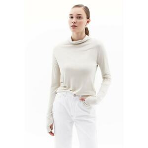 Bluza uni din amestec de lana - Crem imagine