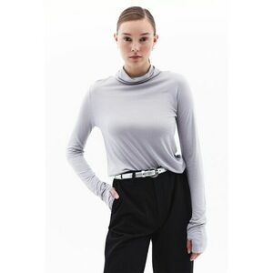 Bluza uni din amestec de lana - Gri deschis imagine