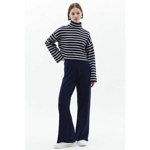 Pantaloni din tricot cu croiala ampla - Bleumarin imagine
