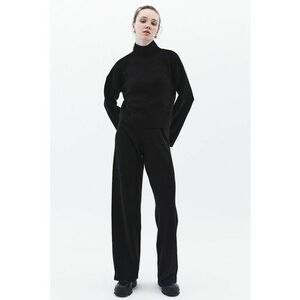 Pantaloni din tricot cu croiala ampla - Negru imagine