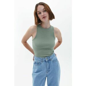 Top crop din amestec de bumbac - Verde pal imagine