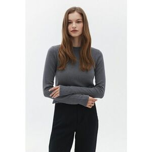 Pulover uni regular fit - Gri carbune imagine