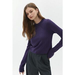Pulover uni regular fit - Albastru indigo imagine