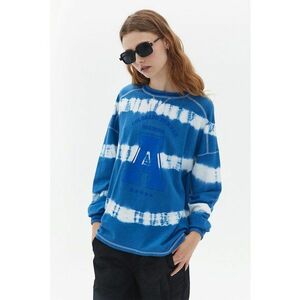 Bluza de trening cu model si maneci cazute - Alb/Albastru deschis imagine