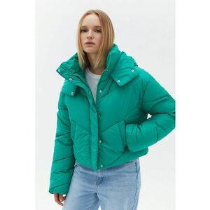Geaca matlasata cu gluga - Verde aquamarin imagine