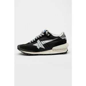 Pantofi sport Running Marathon cu garnituri de piele intoarsa - Negru/Argintiu imagine