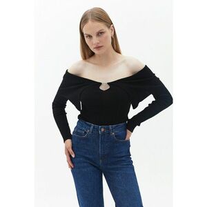 Pulover cu decolteu pe umeri - Negru imagine