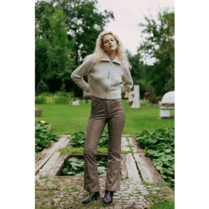 Pantaloni bootcut - Maro inchis imagine