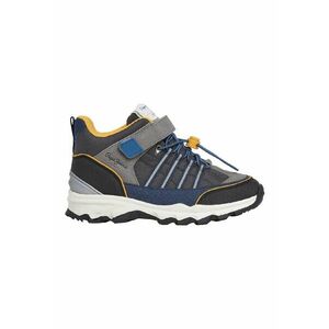 Pantofi sport din piele intoarsa si material textil cu inchidere velcro - Galben/Albastru/Gri inchis imagine