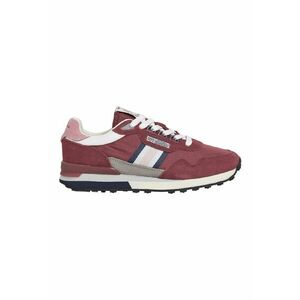 Pantofi sport din piele intoarsa cu insertii din material textil - Gri cenusiu/Rosu/Bleumarin imagine