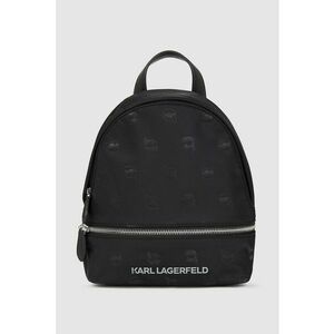 Rucsac cu model monograma si fermoar - Negru imagine