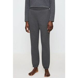 Pantaloni lung striati de pijama cu talie elastica - Gri inchis imagine