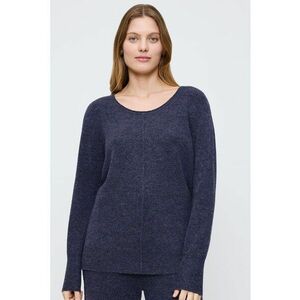Bluza de pijama din material fleece cu maneci lungi - Bleumarin imagine
