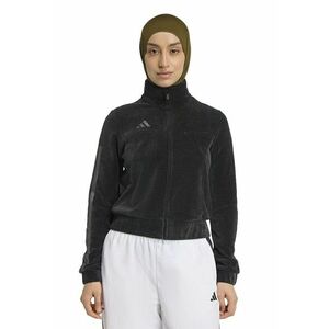 Bluza de trening cu fermoar si imprimeu logo - Negru stins/Gri inchis imagine