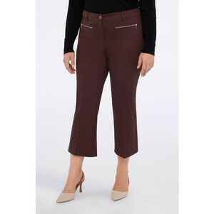Pantaloni kick-flared cu buzunare cu fermoar - Maro inchis imagine