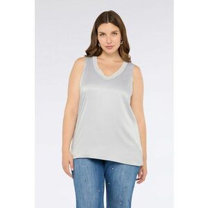 Top cu partea frontala din satin - Gri deschis imagine