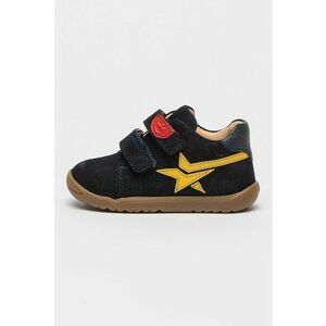 Pantofi sport de piele intoarsa cu velcro - Galben/Bleumarin imagine