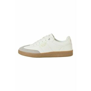Pantofi sport low-cut de piele ecologica - Alb/Maro taupe deschis imagine