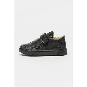 Pantofi sport din piele cu barete cu inchidere cu velcro - Negru imagine