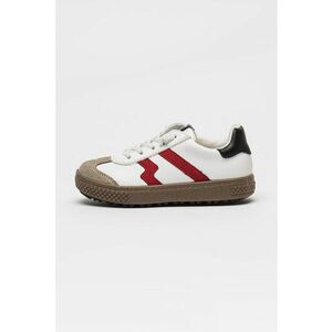 Pantofi sport din piele ecologica cu talpa plata - Alb/Bej imagine