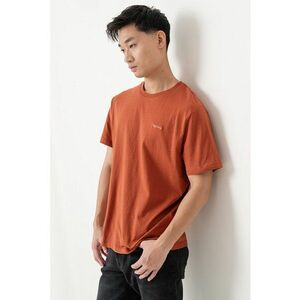 Tricou de bumbac cu decolteu la baza gatului - Rosu imagine