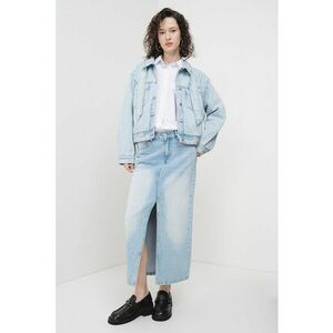 Jacheta crop de denim - Albastru imagine