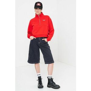Bluza de trening cu guler inalt Dorata - Rosu imagine