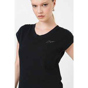 Tricou cu decolteu rotund Elai - Negru imagine