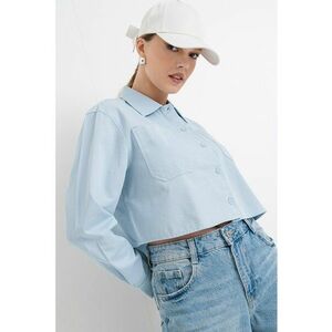 Camasa crop Edia - Albastru deschis imagine