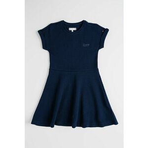 Rochie scurta din amestec de bumbac cu maneci scurte - Bleumarin imagine