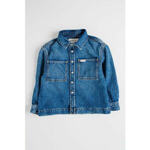Jacheta de denim cu buzunare pe piept - Albastru inchis imagine