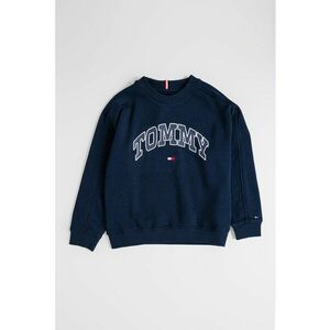 Bluza de trening cu logo si decolteu la baza gatului - Bleumarin imagine