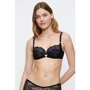 Sutien din dantela si amestec de lyocell - Negru imagine