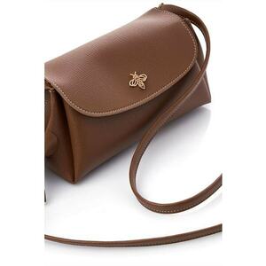 Geanta crossbody din piele ecologica - Maro - 12x22x11 imagine