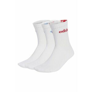 Set de sosete lungi unisex cu striatii - 3 perechi - Alb optic imagine