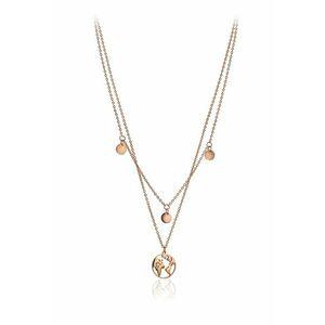 Colier cu doua siraguri si pandantive multiple - Auriu rose imagine