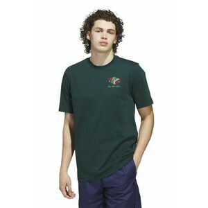 Tricou de bumbac cu decolteu la baza gatului - Verde padure imagine