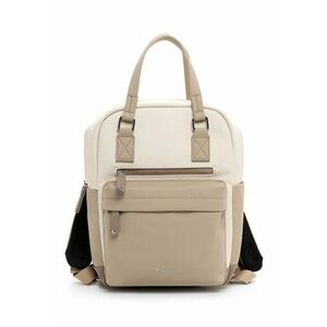 Rucsac uni cu buzunare frontale cu fermoar - Bej/Grej imagine