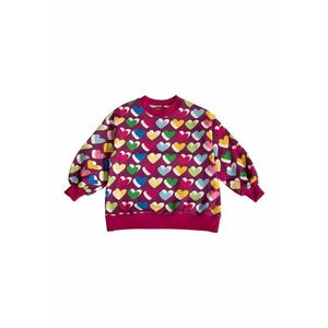 Bluza de trening cu decolteu la baza gatului si design inima - Multicolor imagine